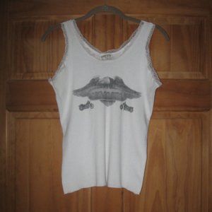 CMJ Sportswear White "Live To Ride" Tank Top